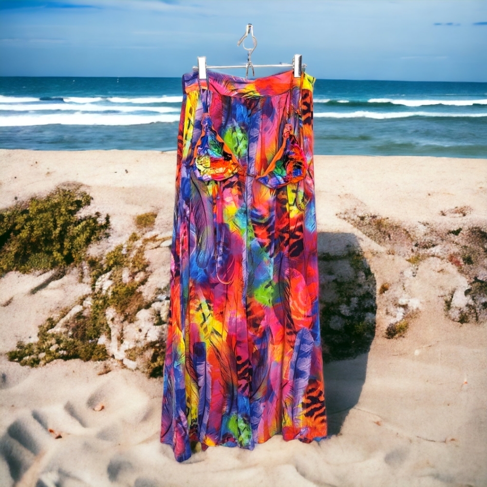 Seafolly Summer Skirt size M and Bra size 14 Matching Set. Like New - Picture 1 of 6